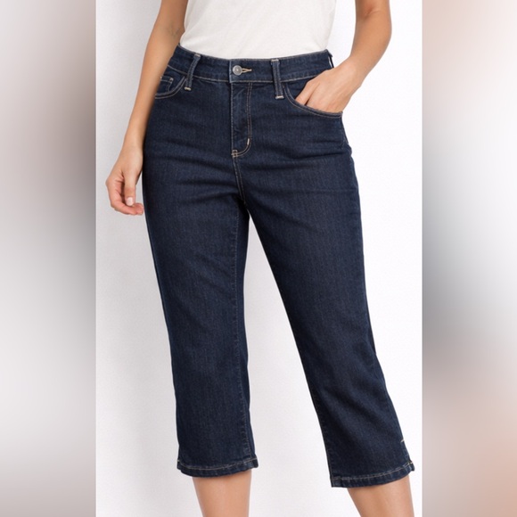 St. John's Bay Denim - St. John's Bay Dark Indigo Cropped Straight-Leg Jeans